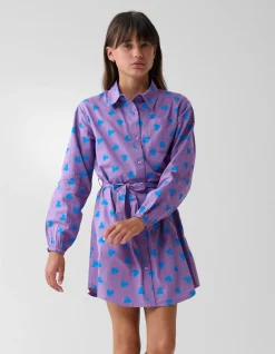 Heart Printed Jurk Paars