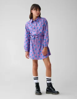 Heart Printed Jurk Paars