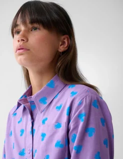 Heart Printed Jurk Paars