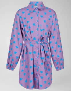 Heart Printed Jurk Paars