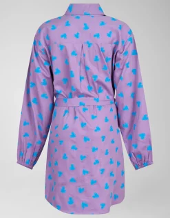 Heart Printed Jurk Paars