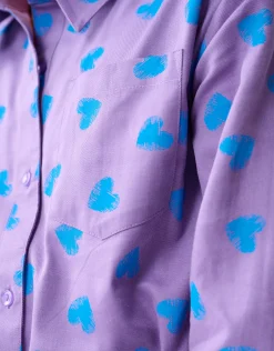 Heart Printed Jurk Paars