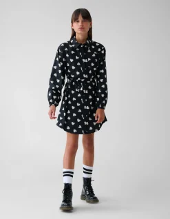 Heart Printed Jurk Zwart