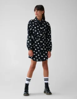 Heart Printed Jurk Zwart