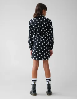 Heart Printed Jurk Zwart