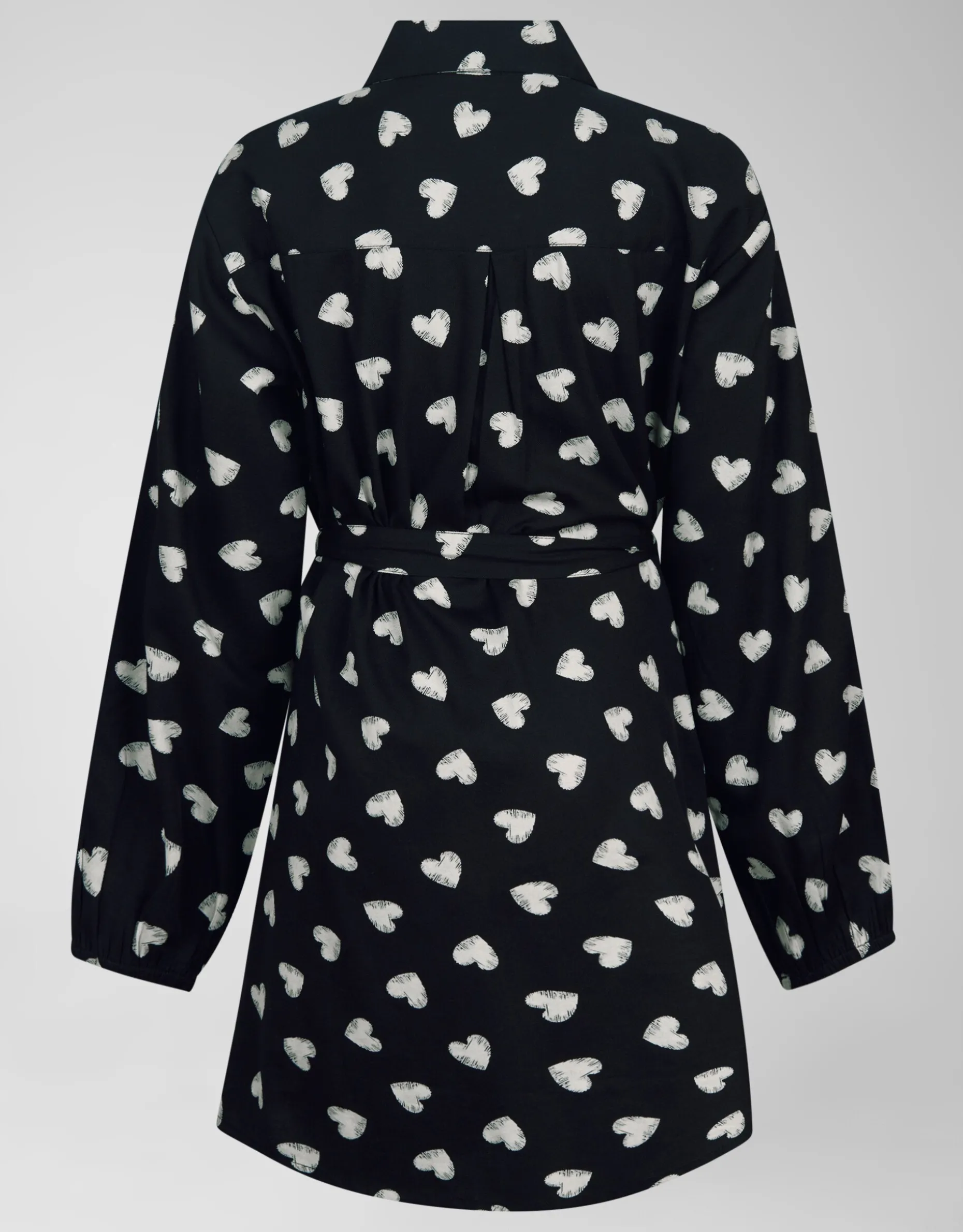 Heart Printed Jurk Zwart