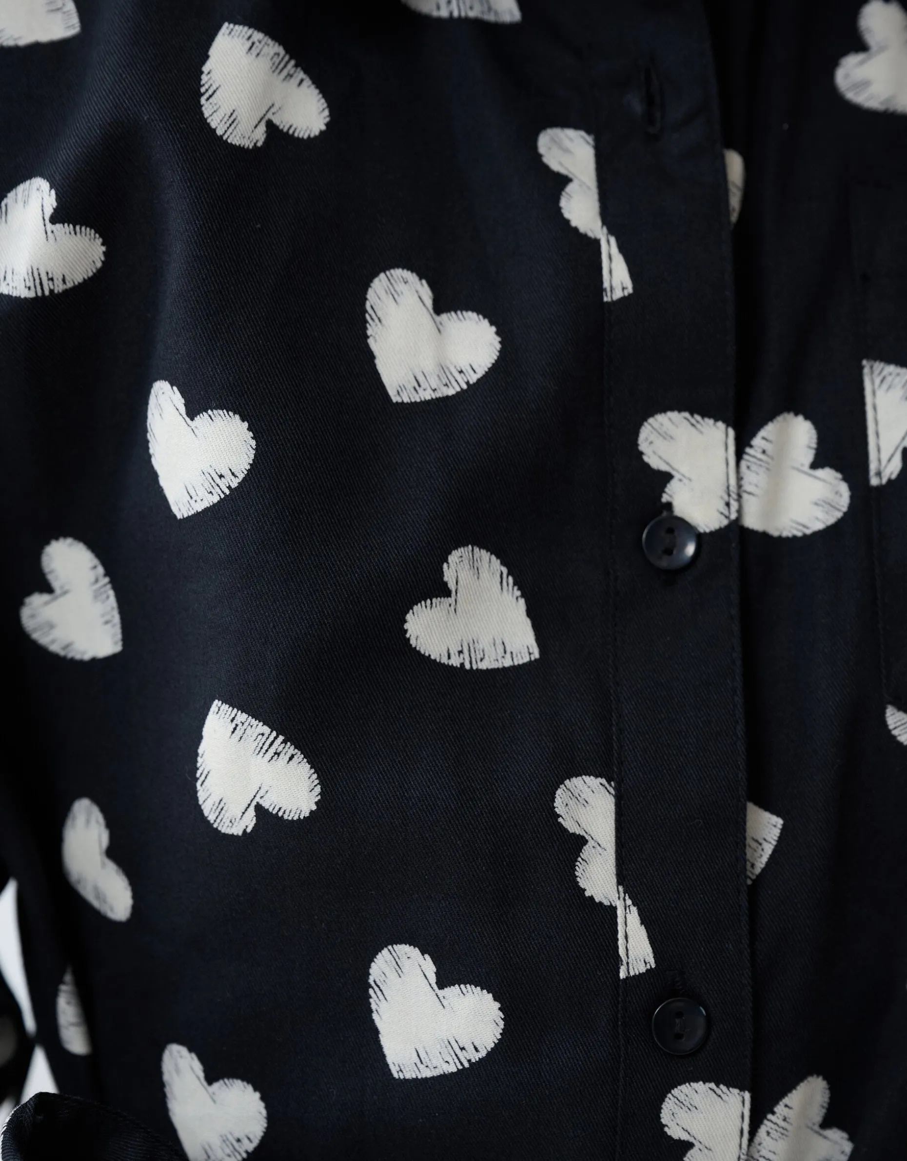 Heart Printed Jurk Zwart