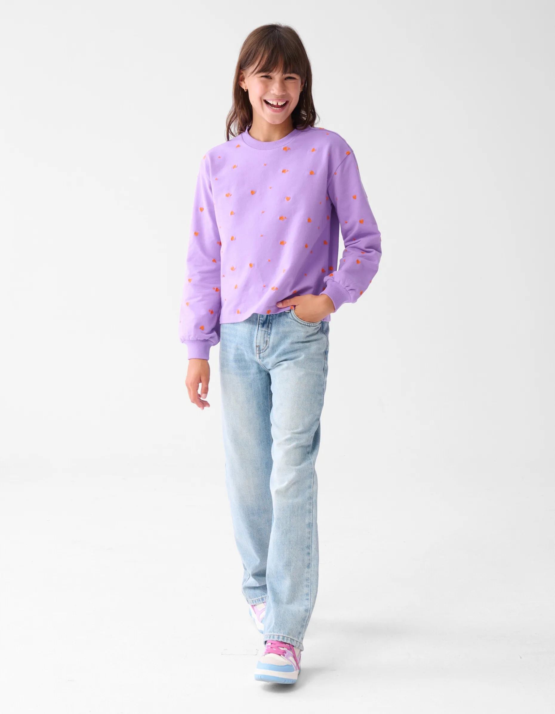 Heart Printed Longsleeve Paars