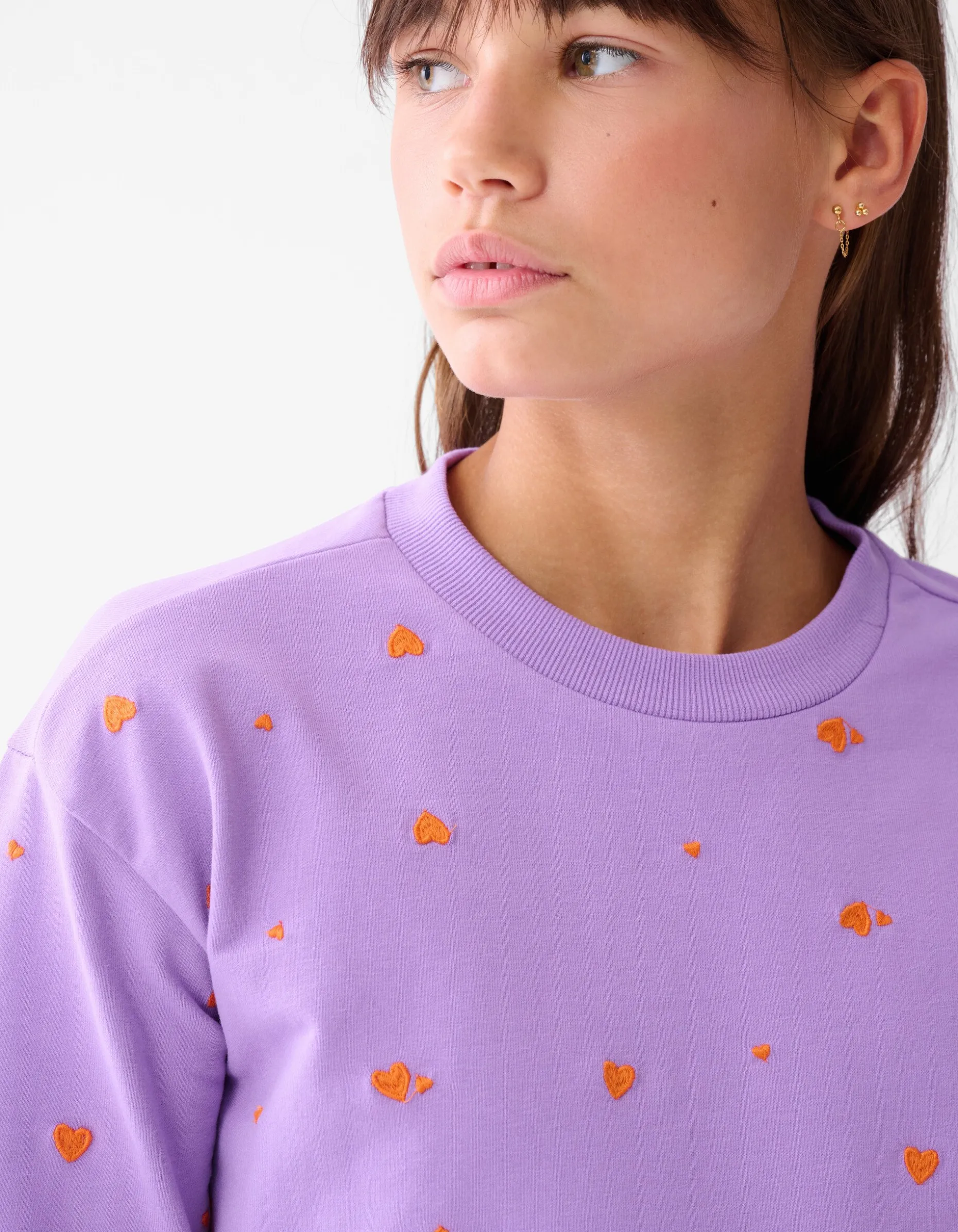Heart Printed Longsleeve Paars