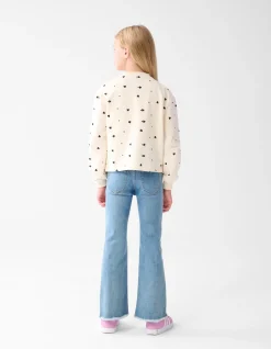 Heart Printed Longsleeve Gebroken Wit