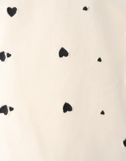 Heart Printed Longsleeve Gebroken Wit