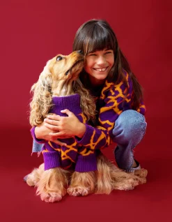 Heart Printed Meisjes Trui Paars By Furmey