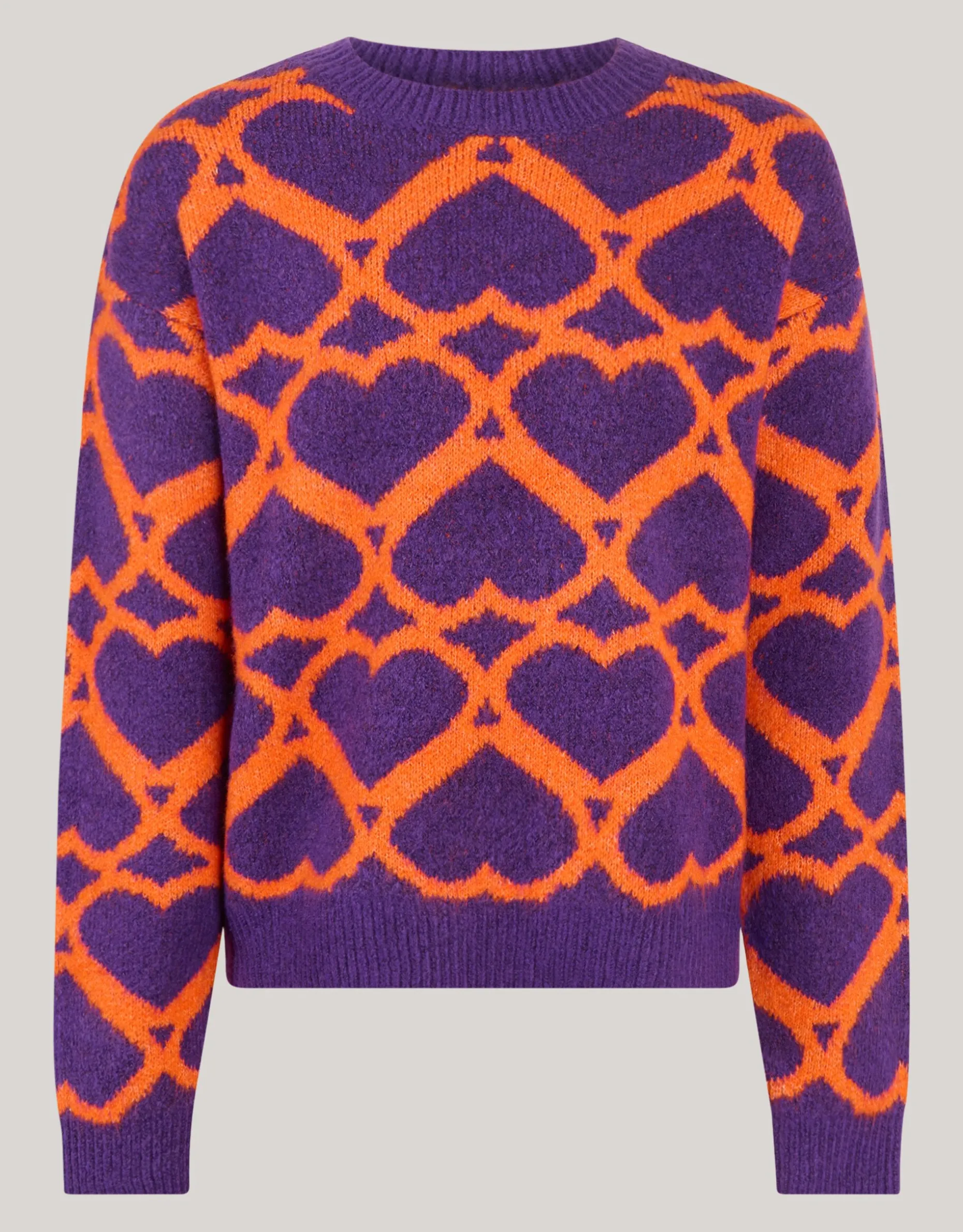 Heart Printed Meisjes Trui Paars By Furmey