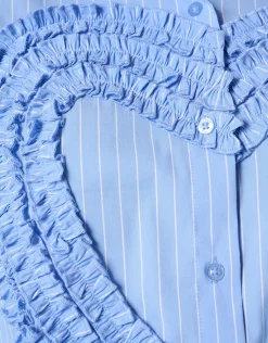 Heart Ruffle Blouse Blauw