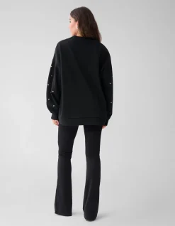 Heart Stud Sweater Zwart