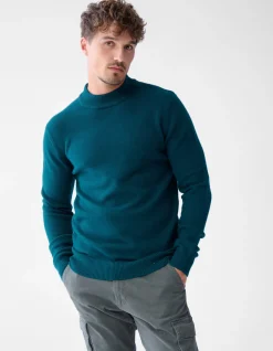 Jacquard Gebreide Trui Donkergroen