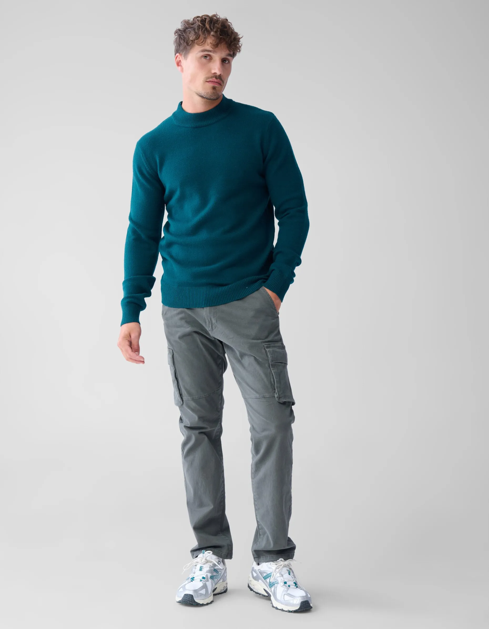 Jacquard Gebreide Trui Donkergroen