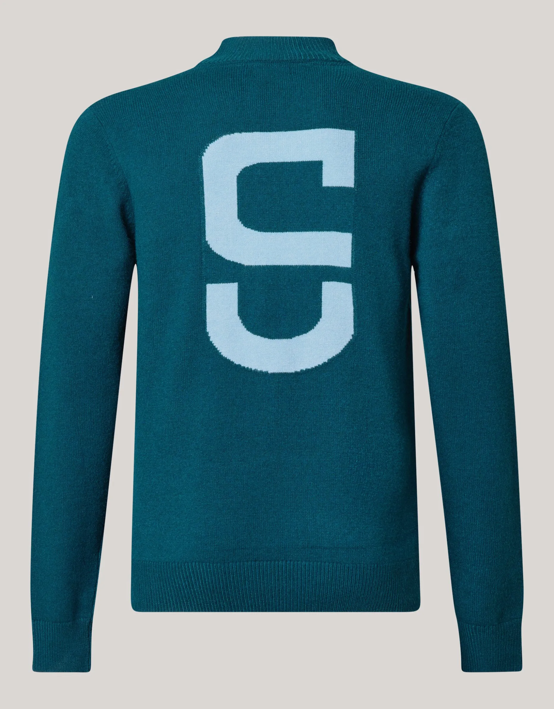 Jacquard Gebreide Trui Donkergroen