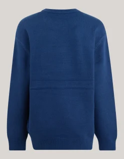 Jacquard Gebreide Trui Donkerblauw