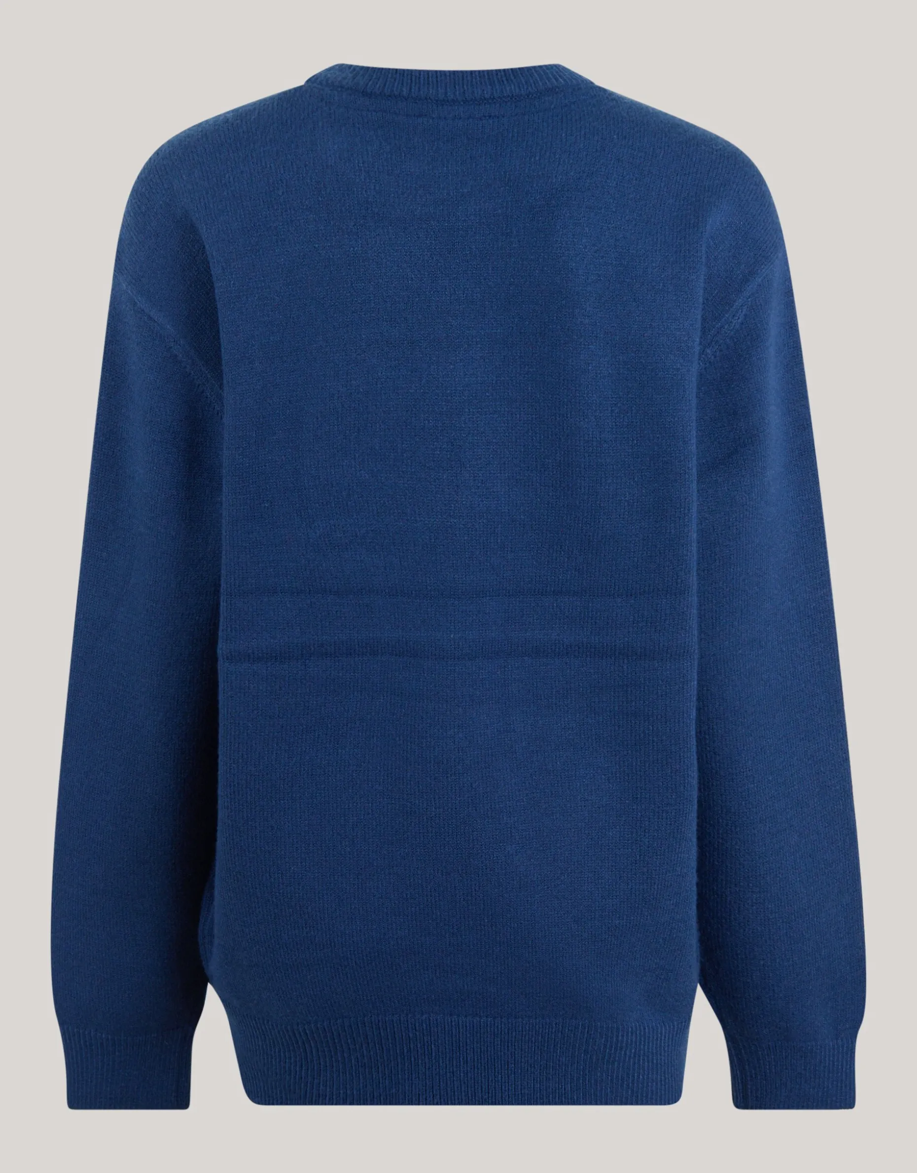 Jacquard Gebreide Trui Donkerblauw