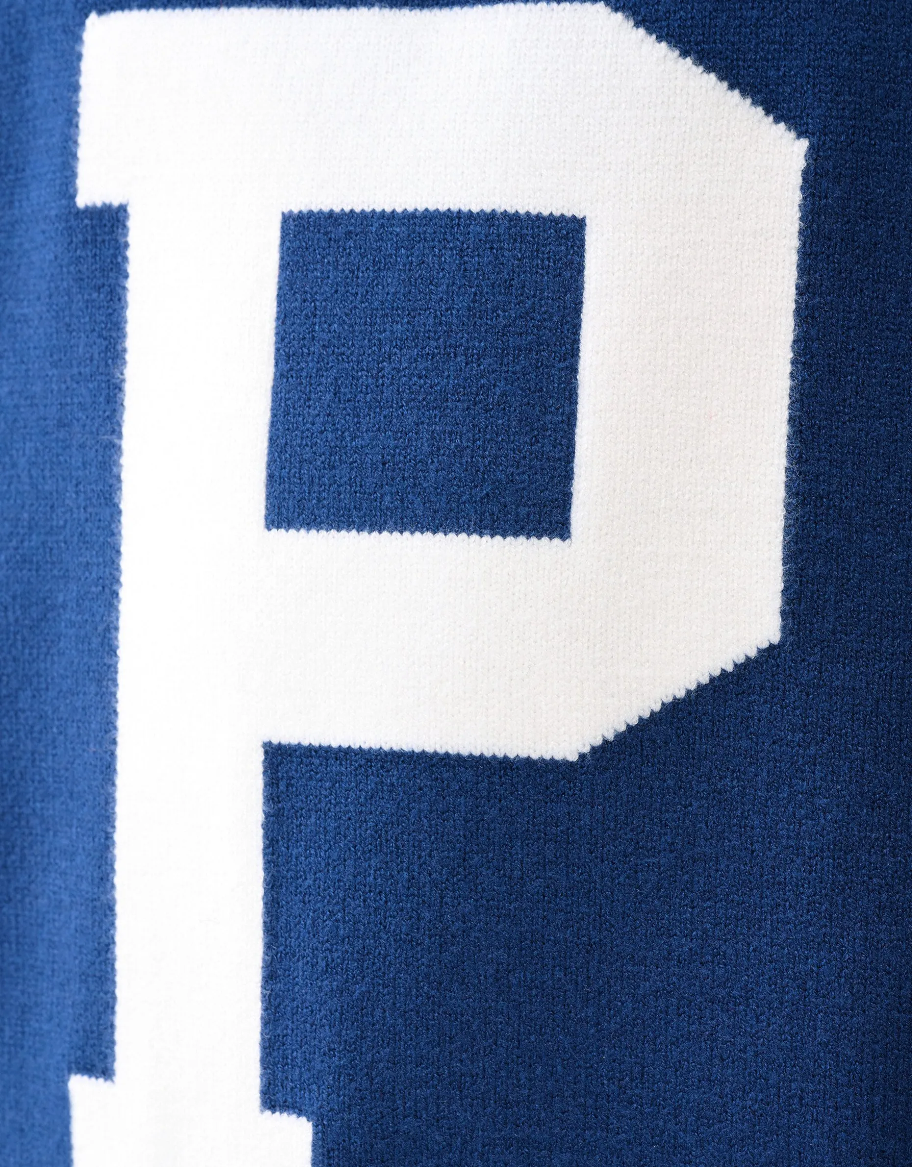 Jacquard Gebreide Trui Donkerblauw