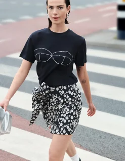 Jacquard Mini Rok Zwart/Wit