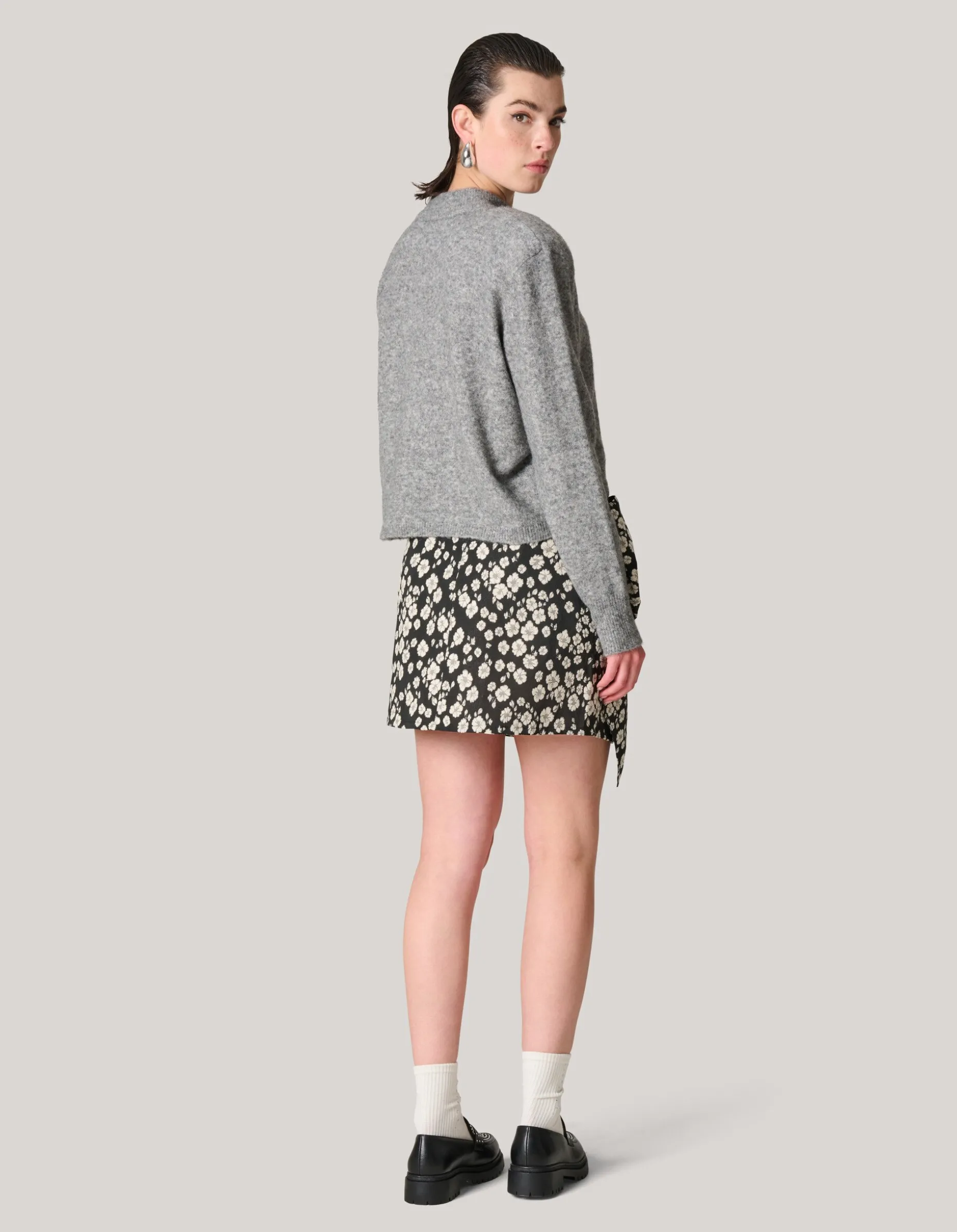 Jacquard Mini Rok Zwart/Wit