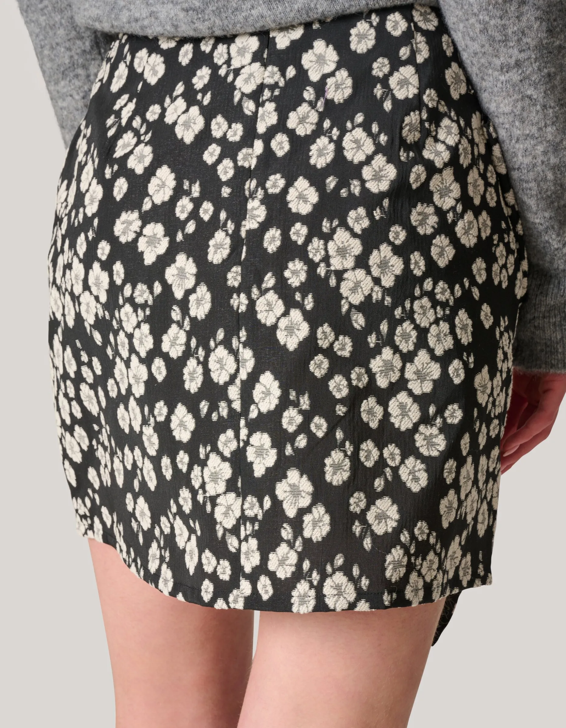 Jacquard Mini Rok Zwart/Wit
