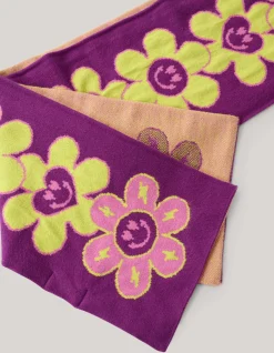 Jacquard Sjaal Donkerpaars