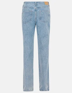Jacquard Straight Fit Jeans Mediumstone