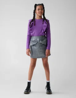 Jacquard Strik Mini Rok Zilver