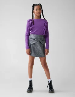 Jacquard Strik Mini Rok Zilver