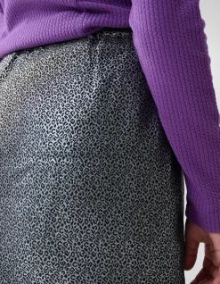 Jacquard Strik Mini Rok Zilver