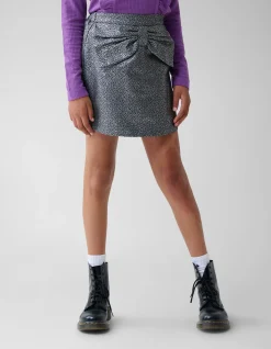 Jacquard Strik Mini Rok Zilver