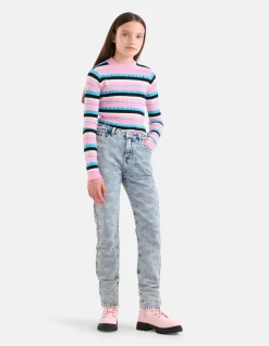 Jacquard Tapered Jeans Bleached