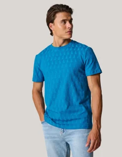 Jacquard T-shirt Blauw