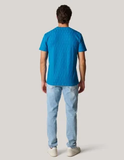Jacquard T-shirt Blauw