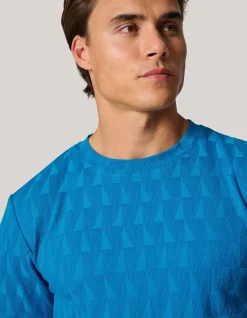 Jacquard T-shirt Blauw