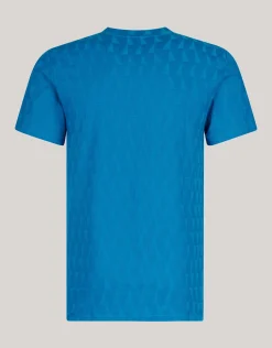 Jacquard T-shirt Blauw