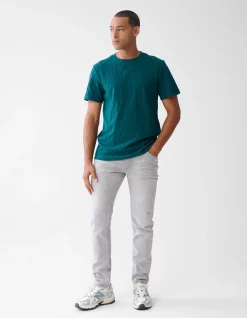 Jacquard T-shirt Donkergroen