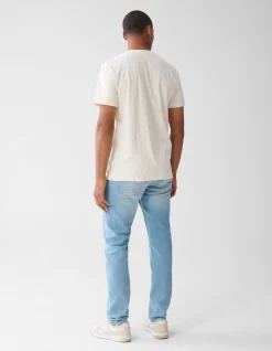 Jacquard T-shirt Gebroken Wit