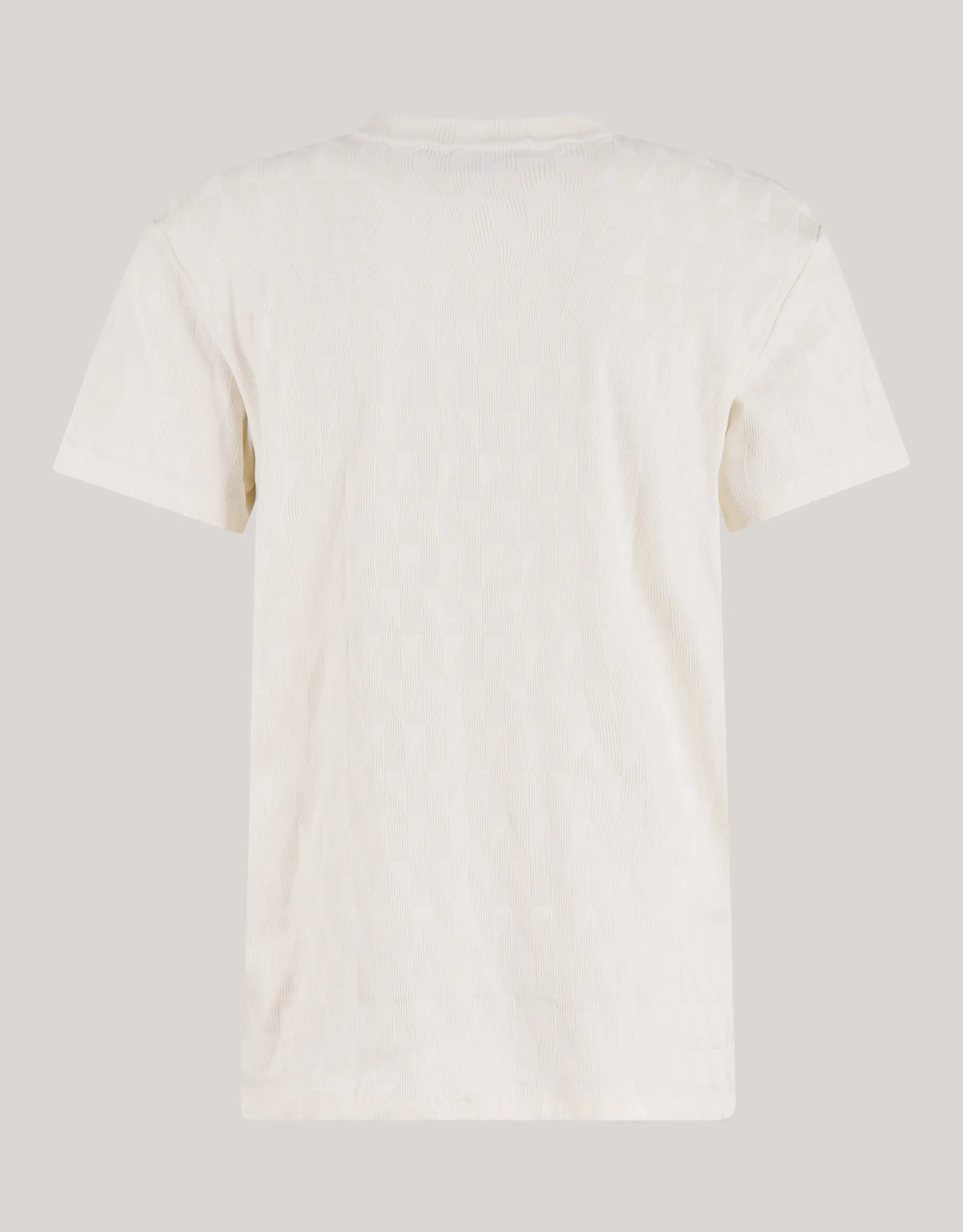 Jacquard T-shirt Gebroken Wit