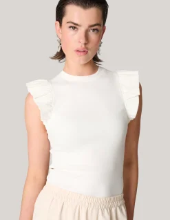 Jersey Ruffle Top Wit