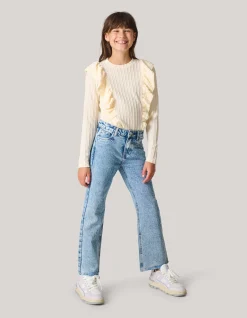 Kabel Ruffle Top Gebroken Wit