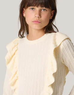 Kabel Ruffle Top Gebroken Wit