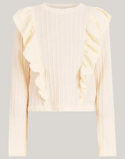 Kabel Ruffle Top Gebroken Wit