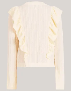 Kabel Ruffle Top Gebroken Wit