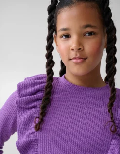 Kabel Ruffle Top Paars