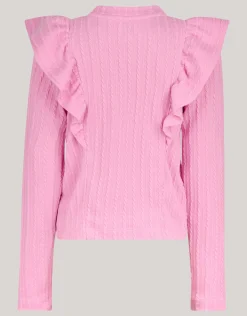Kabel Ruffle Top Roze