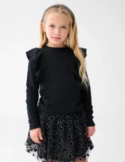 Kabel Ruffle Top Zwart